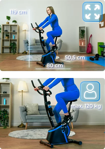 Bicicleta fitness magnetica 8 niveluri de rezistenta cu volanta.